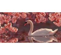 Landscape Large Diamond Art for Adults, 5D Diamond Painting Swan, DIY Full Drill Gem Art Mosaic Making Kits, Cross Stitch Kits for Adults for Room Decor, Gifts for Women 120x60cm - SW251134