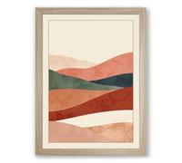 Landscape Layers Minimalist Framed Wall Art Print A2 (59.4×42cm) Oak, Wall Decor for Living Room, Bedroom, Office & Home, Ready to Hang, Art Gift