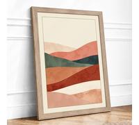 Landscape Layers Minimalist Framed Wall Art Print A3 (42×29.7cm) Oak, Wall Decor for Living Room, Bedroom, Office & Home, Ready to Hang, Art Gift