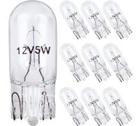 Landscape Light Bulbs 5W - Krypton 12V T3-1/4 Small Light Bulb Low Voltage Wedge Base Bulbs W5W for Landscape, RV and Cabinet Lighting T10 Clear Bulbs - 10 Pack