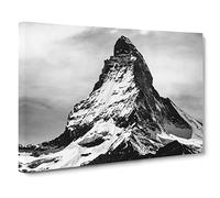 Landscape Matterhorn Switzerland Mountain Modern Canvas Wall Art Print Ready to Hang, Framed Picture for Living Room Bedroom Home Office Décor, 24x16 Inch (60x40 cm)
