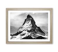 Landscape Matterhorn Switzerland Mountain Modern Framed Print | A2 Oak Framed Wall Art | Ready to Hang | Modern Landscape Picture | Living Room Bedroom Lounge Office