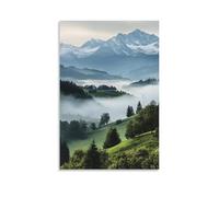 Landscape - Misty Morning Over The Swiss Alps Fashionable Wall Decor - Hanging Art Poster And Mural20x30inch(50x75cm)