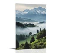 Landscape - Misty Morning Over The Swiss Alps Fashionable Wall Decor - Hanging Art Poster And Mural24x36inch(60x90cm)