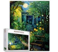 Landscape Moonlight Puzzle Games Fun 1000 Piece Jigsaw Puzzle for Adults Challenging Puzzle Perfect for Game Nights Green Flowers Night Landscape 1000 Piece Finished Size is 27"x20"Inch
