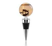 Landscape Moose in The River Bottle Stoppers for Wine Bottles Vacuum Stopper with Silicone Reusable Wine Corks Leak Proof Keep Fresh Decorative Wine Stoppers Unique Wines Saver Accessories