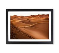 Landscape Morocco Sand Dunes Framed Print | A2 Black Framed Wall Art | Ready to Hang | Modern Nature Picture | Living Room Bedroom Lounge Office