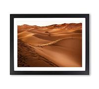 Landscape Morocco Sand Dunes Modern Framed Print | A3 Black Framed Wall Art | Ready to Hang | Modern Nature Picture | Living Room Bedroom Lounge Office