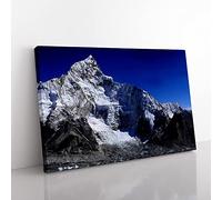 Landscape Mount Everest Mountain No.2 Modern Canvas Wall Art Print Ready to Hang, Framed Picture for Living Room Bedroom Home Office Décor, 50x35 cm (20x14 Inch)