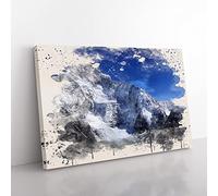 Landscape Mount Everest Mountain No.2 Modern FC Canvas Wall Art Print Ready to Hang, Framed Picture for Living Room Bedroom Home Office Décor, 60x40 cm (24x16 Inch)