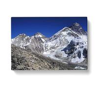 Landscape Mount Everest Mountain No.3 Modern Canvas Wall Art Print Ready to Hang, Framed Picture for Living Room Bedroom Home Office Décor, 60x40 cm (24x16 Inch)