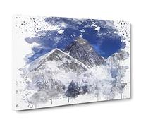 Landscape Mount Everest Mountain No.4 V3 Canvas Print | Gallery Wrapped 30mm Frame Wall Art | 24x16 inches | Ready to Hang | Modern Landscape Picture | Living Room Bedroom Lounge Office