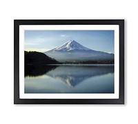 Landscape Mount Fuji Mountain No.2 Modern Framed Wall Art Print, Ready to Hang Picture for Living Room Bedroom Home Office Décor, Black A3 (46 x 34 cm)
