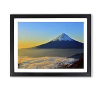 Landscape Mount Fuji Mountain No.3 Modern Framed Wall Art Print, Ready to Hang Picture for Living Room Bedroom Home Office Décor, Black A4 (34 x 25 cm)