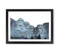 Landscape Mount Rushmore South Dakota USA Framed Print | A2 Black Framed Wall Art | Ready to Hang | Modern Flag Picture | Living Room Bedroom Lounge Office