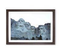 Landscape Mount Rushmore South Dakota USA Framed Print | A2 Walnut Framed Wall Art | Ready to Hang | Modern Flag Picture | Living Room Bedroom Lounge Office