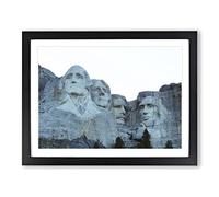 Landscape Mount Rushmore South Dakota USA Modern Framed Print | A3 Black Framed Wall Art | Ready to Hang | Modern Flag Picture | Living Room Bedroom Lounge Office