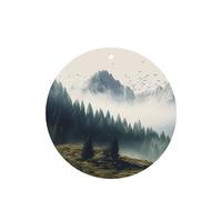 Landscape Mountain Car Air Fresheners Cards 4 Pcs Long Lasting Car Fresheners Gifts for Men Women Auto Aromatherapy Tablets Hanging Scented Card Rearview Mirror Pendant - Lavender Scent