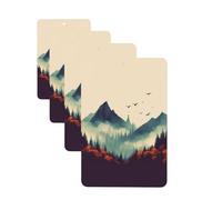 Landscape Mountain Car Air Fresheners Cards Set of 4 Pieces Personalized Car Fresheners Gifts for Men Women Auto Aromatherapy Tablets Hanging Scented Cards for Wardrobe Bathroom