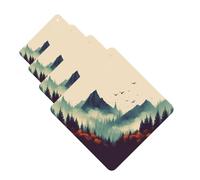 Landscape Mountain Car Air Fresheners Cards Set of 4 Pieces Personalized Car Fresheners Gifts for Men Women Auto Aromatherapy Tablets Hanging Scented Cards for Wardrobe Bathroom
