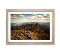Landscape Mountain Hiking Framed Print | A2 Oak Framed Wall Art | Ready to Hang | Modern Landscape Picture | Living Room Bedroom Lounge Office