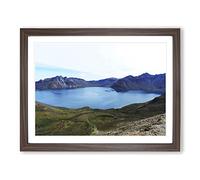 Landscape Mountain Paektu North Korea Modern Framed Print | A3 Walnut Framed Wall Art | Ready to Hang | Modern Landscape Picture | Living Room Bedroom Lounge Office