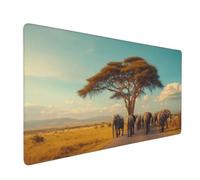 Landscape Mouse Mat 1200x600 mm Large Mouse Pad Elephant Waterproof Desk Mat with Non-Slip Rubber Base,Smooth Surface to Improve Precision and Speed,xxl Gaming Mousepad for Computer,PC,Laptop 2S-406