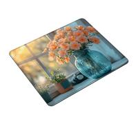 Landscape Mouse Mat 26 x 21 cm Small Mouse Pad Flower Waterproof Mousepad Gaming Accessories, Anti-slip Rubber Base Mousemat with Stitched Edge for Office, Learning, Gaming, Gifts for Men S0-234