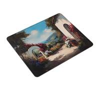 Landscape Mouse Mat 36 x 30 cm Small Mouse Pad Street Waterproof Mousepad Gaming Accessories, Anti-slip Rubber Base Mousemat with Stitched Edge for Office, Learning, Gaming, Gifts for Men S0-1296