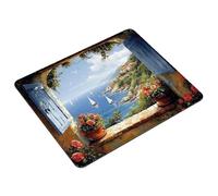 Landscape Mouse Mat 40 x 30 cm Small Mouse Pad Ocean Waterproof Mousepad Gaming Desk Accessories, Anti-slip Rubber Base Mousemat with Stitched Edge for Office, Learning, Gaming, Gifts for Men S0-177