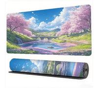 Landscape Mouse Pad 1500 x 800 x 3 mm XXL Desk Mat Cherry Blossoms Mouse Mat, Extended Japanese Mousepad, Large Desk Pad with Non-Slip Base Office Accessories for Home Gaming Work Laptop, Model181
