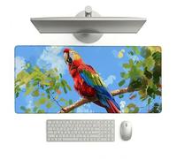 Landscape Mouse Pad 800 x 300 x 3 mm Extended Large Mouse Mat, Keyboard Mousemat, Desk Mat Workspace Decor with Anti-Slip Base & Anti-Fray Edges, Waterproof Desk Accessories for Work (Parrot) L-x2526