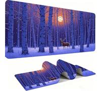 Landscape Mouse Pad 900x400mm, Gaming Accessories Mouse Mat - Mousepad with Non-Slip Base and Stitched Edge Compatible with Laser and Optical Mice Table Pad for Gaming Office Work Deer j0zj-464