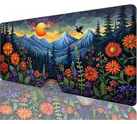 Landscape Mouse Pad,900x400x3mm Mouse Mat Abstract Desk Mat Large,Soft Smooth Surface with Anti-Slip Rubber Base Mousepad Waterproof,Durable,Extended Length Desk Pad for Christmas Decorations N1-728