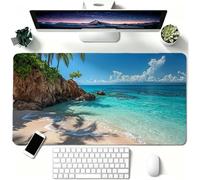Landscape Mouse Pad Desk Mat Large 900x400x3mm Desk Accessories-F1453 | XXL Mouse Mat Ocean Rubber Base for Stable Grip on Smooth Surfaces Keyboard & Mouse Office Use,with Non Slip Stitched Edge