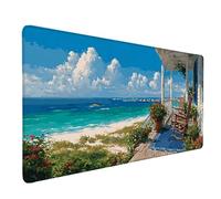 Landscape Mouse Pad Large 900x400mm, Blue Gaming Mouse Pad Waterproof Desk Mat with 3MM Stitched Edges, Non-Slip Rubber Base Mousepad Computer Accessories for Gaming, Office, Home, Gifts -lsy2603L8