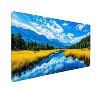Landscape Mouse Pad River Large Mouse Mat 120 x 60cm Desk Mat Large Non-Slip Rubber Base-Smooth Cloth Surface, Durable Stitched Edges Desk Pad for Computer Keyboard Accessories (Landscape) 58224d