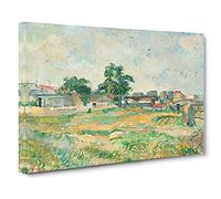 Landscape Near Paris By Paul Cezanne Canvas Print | Gallery Wrapped 30mm Frame Wall Art | 30x20 inches | Ready to Hang | Impressionist Landscape Picture | Living Room Bedroom Lounge Office