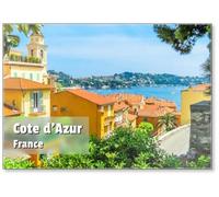 Landscape of The Cote D'azur, Villefranche-sur-mer, France, Fridge Magnet