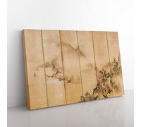 Landscape Of The Four Seasons By Kano Tan'yu Asian Japanese Canvas Wall Art Print Ready to Hang, Framed Picture for Living Room Bedroom Home Office Décor, 60x40 cm (24x16 Inch)