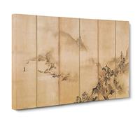 Landscape Of The Four Seasons By Kano Tan'yu Asian Japanese Canvas Wall Art Print Ready to Hang, Framed Picture for Living Room Bedroom Home Office Décor, 30x20 Inch (76x50 cm)