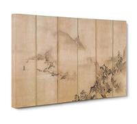 Landscape of The Four Seasons by Kano Tan'yu Painting Canvas Print | Gallery Wrapped 30mm Frame Wall Art | 30x20 inches | Ready to Hang | Contemporary Landscape Picture | Living Room Lounge Office