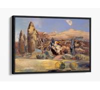 Landscape of the Moon's First Quarter, 1943 by Paul Nash Canvas Floater Frame Print Picture Art - Black Frame 18 inch wide x 12 inch high