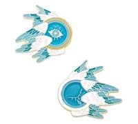 Landscape Oil Painting Enamel Pin Sunset Rainbow Whale Brooch, Klein, Non-precious metal