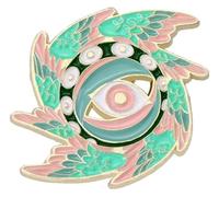 Landscape Oil Painting Enamel Pin Sunset Rainbow Whale Brooch, Klein, Non-precious metal