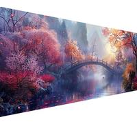 Landscape Paint by Numbers Bridge Paint by Numbers Kits for Adults Beginner DIY Oil Painting Kits with Brushes Acrylic Pigment Drawing on Color Canvas Craft, Home Wall Decor Gifts 100x200cm l1099-99