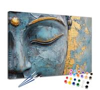 Landscape Paint by Numbers Buddha 80x100 cm Large Paint by Numbers for Adults Craft Kits with Brushes and Acrylic Pigment, DIY Easy Painting Kits for Children, Home Wall Decor Gifts for Women 2W-1101
