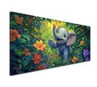 Landscape Paint by Numbers Elephant Paint by Numbers Kits, Painting by Number for Adults with Frame, DIY Oil Painting Kits for Kids Beginner with Brushes Acrylic, Home Decor 24x48 inch/60x120cm k-1494