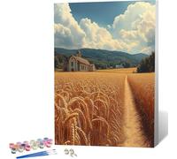 Landscape Paint by Numbers Farm Painting by Numbers for Adults Beginner DIY Digital Painting Hobbies for Adults Women with 3 Brush and Acrylic Paints Kit for Home Decor, Gifts 20x30cm -zjn26046X