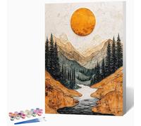 Landscape Paint by Numbers for Adults Abstract Paint by Numbers Kits, Hobbies for Adults Women, DIY Acrylic Pigment Color Oil Drawing Kits Wall Art for Room Decor 28x38in (Without Frame) -LKF0780V2